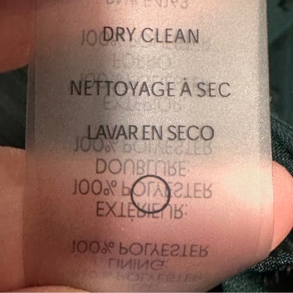 Tommy Hilfiger sz 14 emerald green chiffon dress, metallic polka dots, hi/lo - Picture 11 of 14